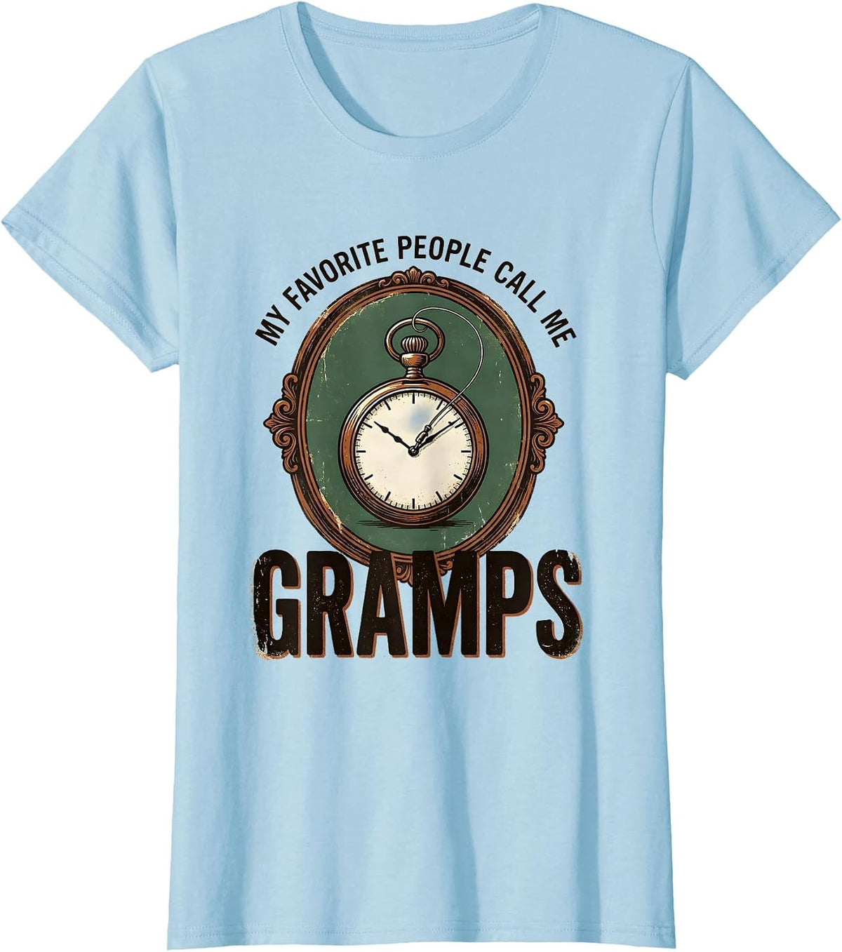 My Favorite People Call Me Gramps Vintage Grandpa Funny T-Shirt - Baby Blue
