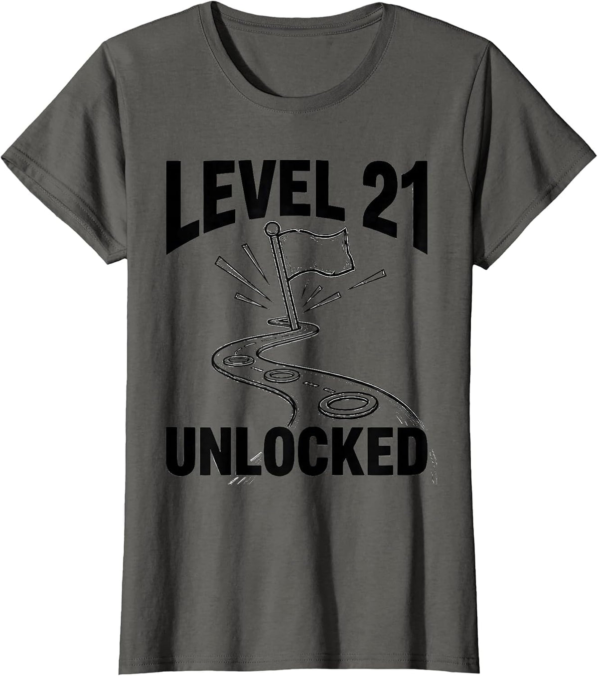 Women's Level 21 Unlocked Funny Age Milestone Birthday Boy Son T-Shirt - Asphalt Grey