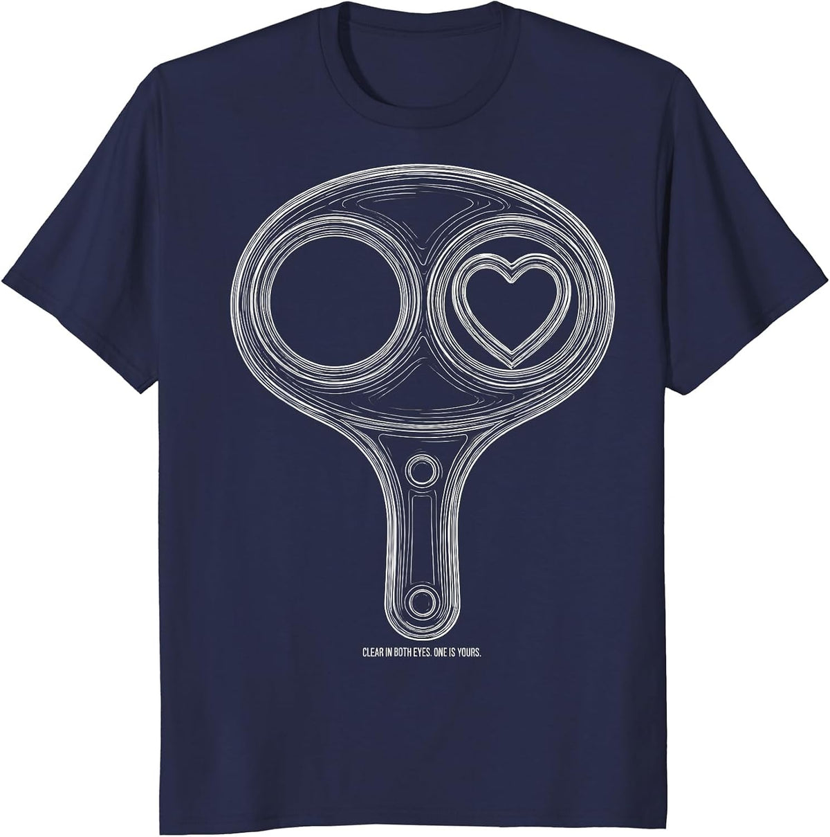 Men's Clear In Both Eyes One Is Yours Optometrist Valentine Humor T-Shirt - Navy Blue