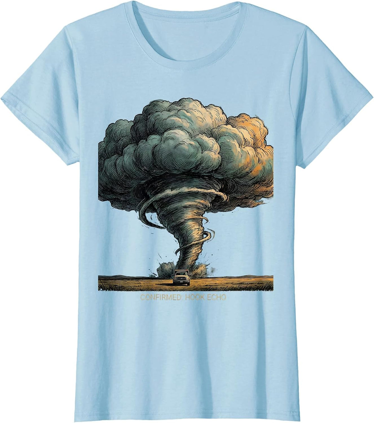 Confirmed Hook Echo Tornado Chaser Meteorology Enthusiast T-Shirt - Baby Blue