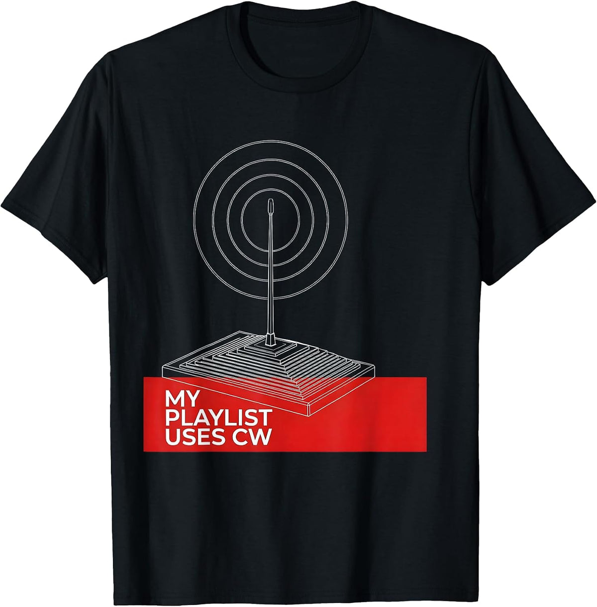 Men's My Playlist Uses CW Funny Ham Radio Operator Humor T-Shirt - Black