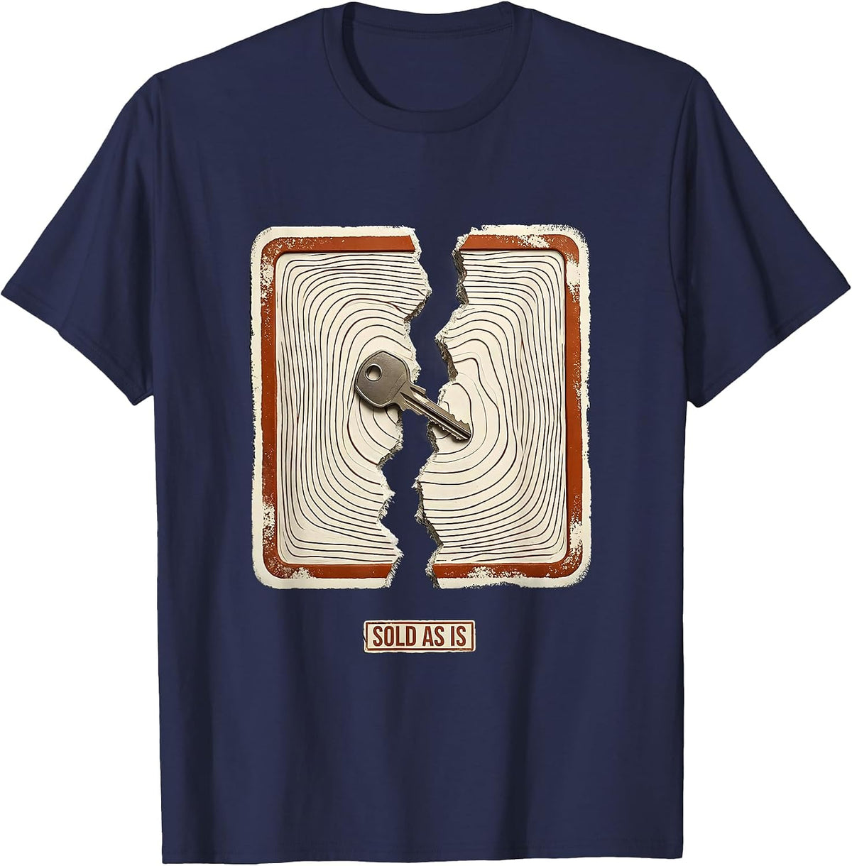 Men's Sold As Is Funny Realtor Real Estate Agent Humor T-Shirt - Navy Blue