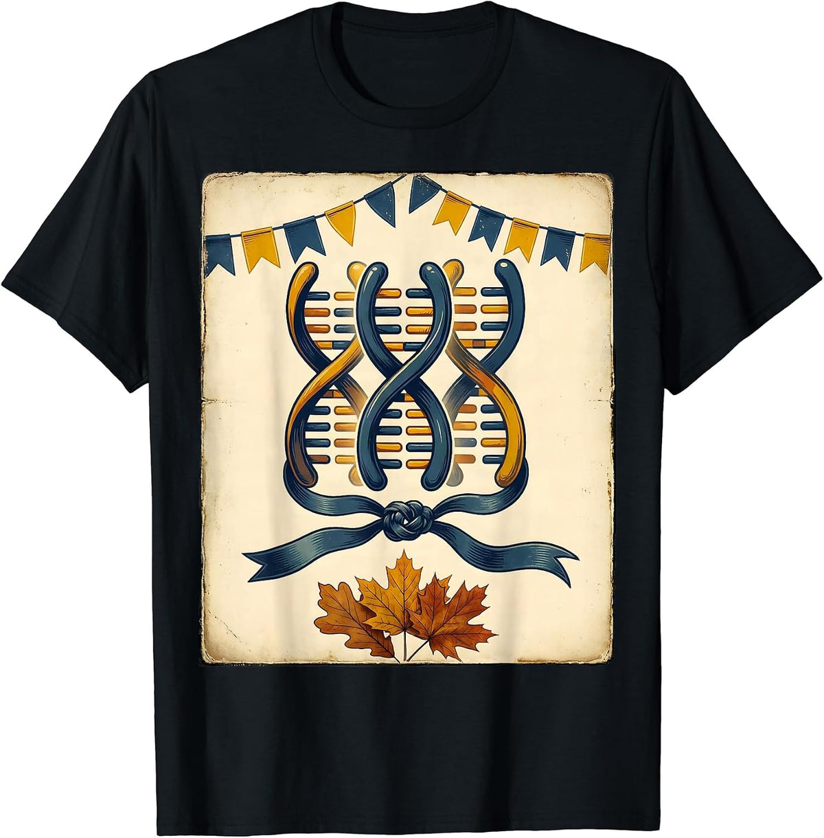 Men's Vintage Chromosome Ribbon October Down Syndrome Awareness T-Shirt - Black