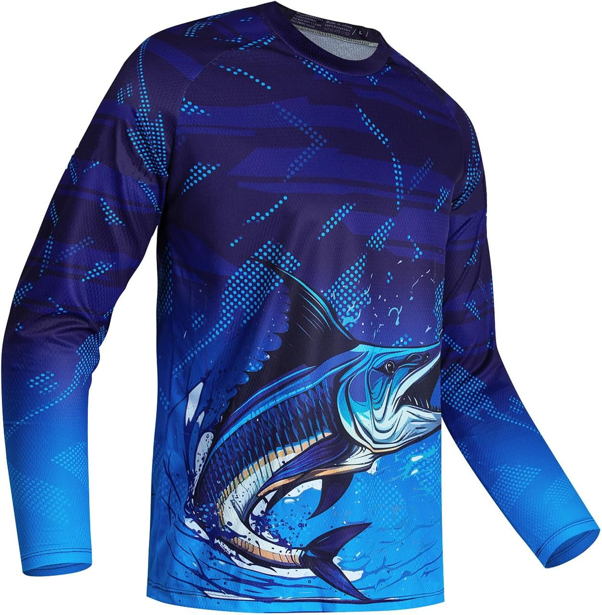 JPOJPO Mens Fishing Shirt Long Sleeve, Fishing Jerseys Fish Tshirts - Breathable, Cooling, Light-Weight - Cd9800