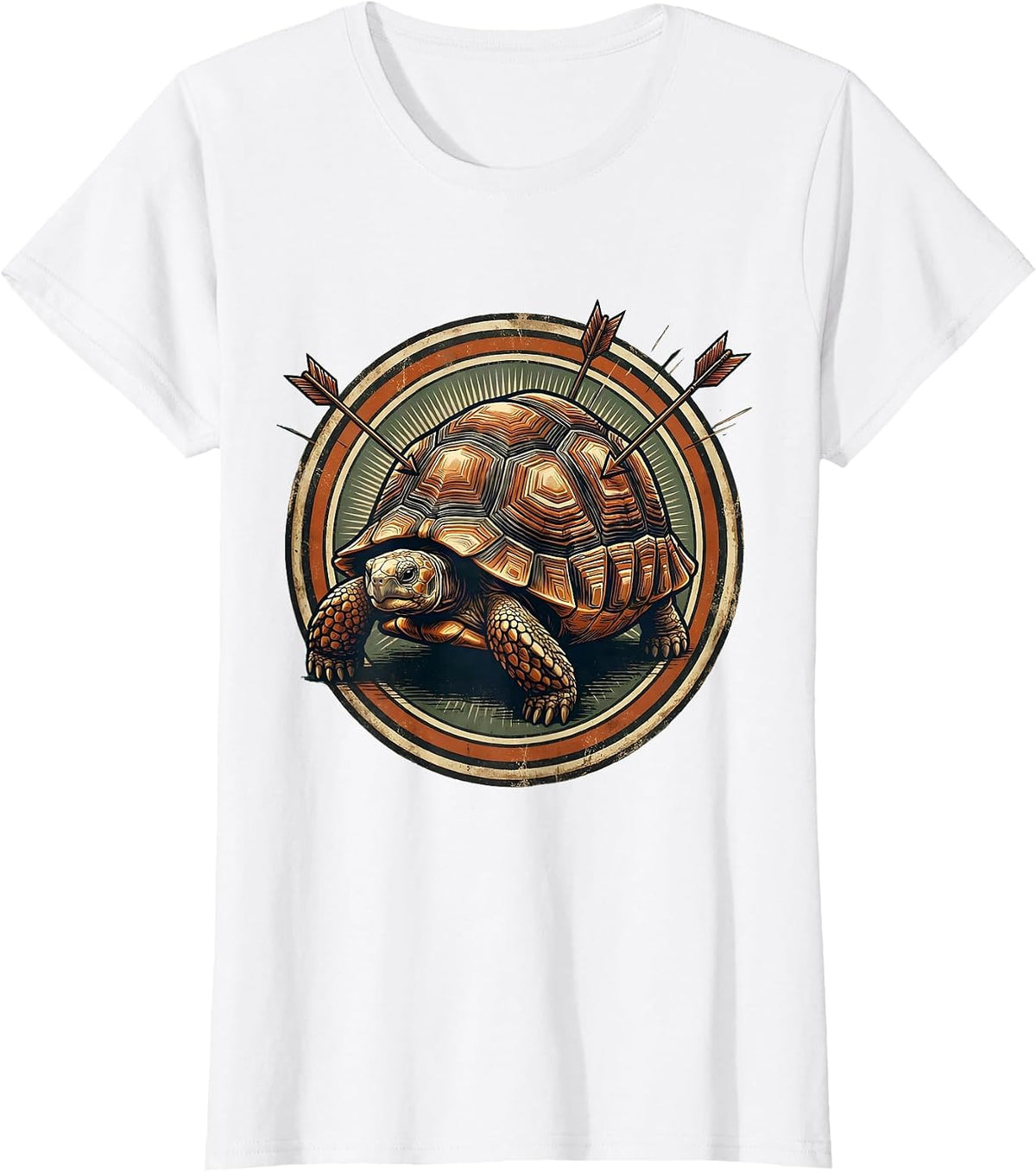 Tortoise Shell Armor Arrow Deflection Graphic T-Shirt - White