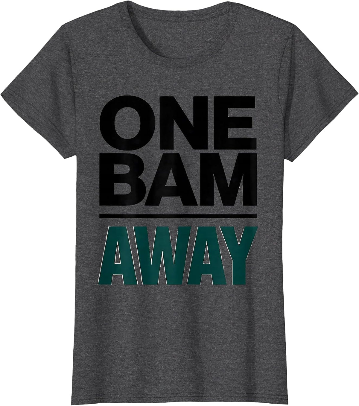 Women's One Bam Away Funny Mahjong Tile Game Lover Gift T-Shirt - Dark Heather Grey
