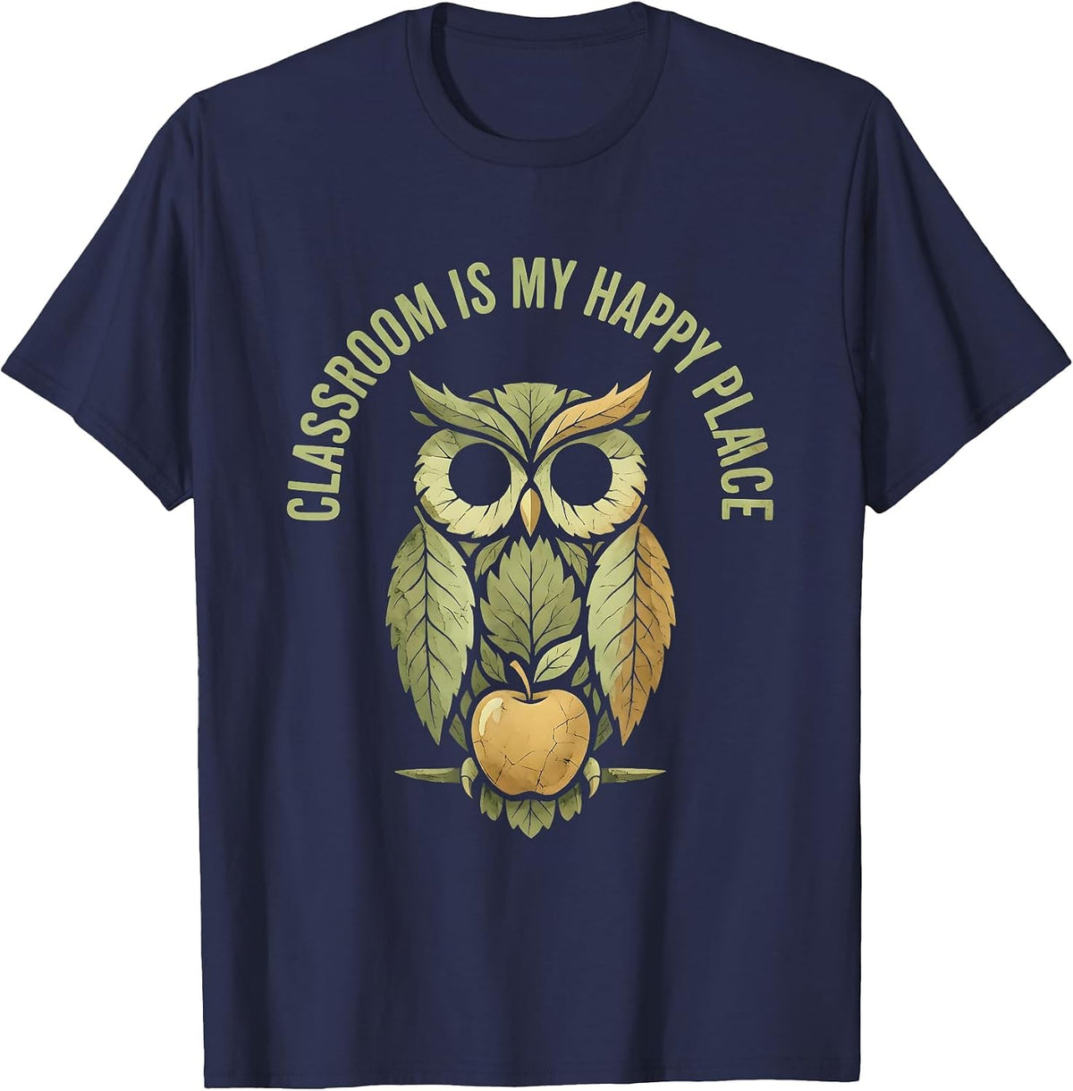 Classroom Is My Happy Place Fifth Grade Teacher T-Shirt - Navy Blue