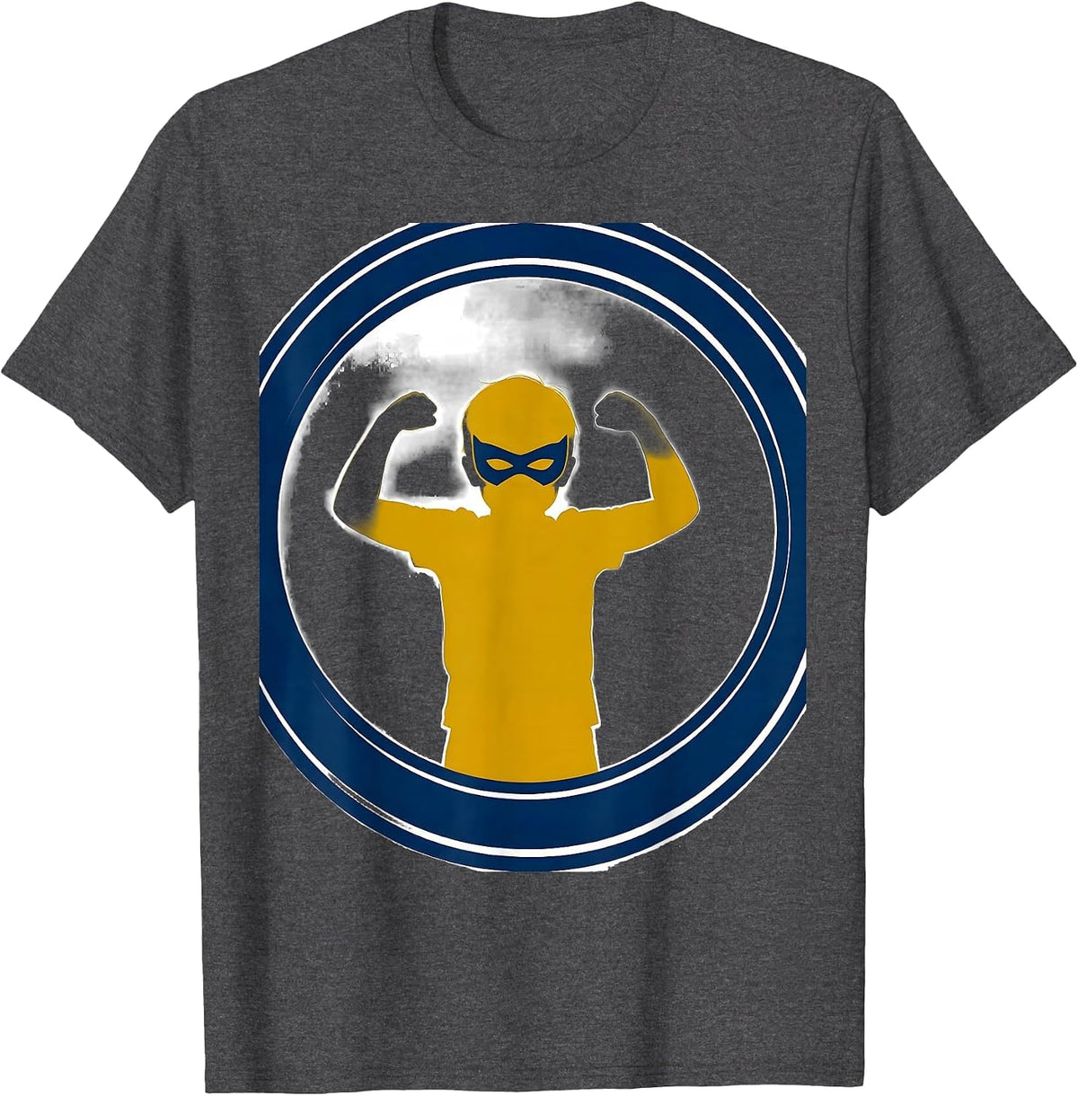 Down Syndrome Awareness Superhero Child Design T-Shirt - Dark Heather Grey