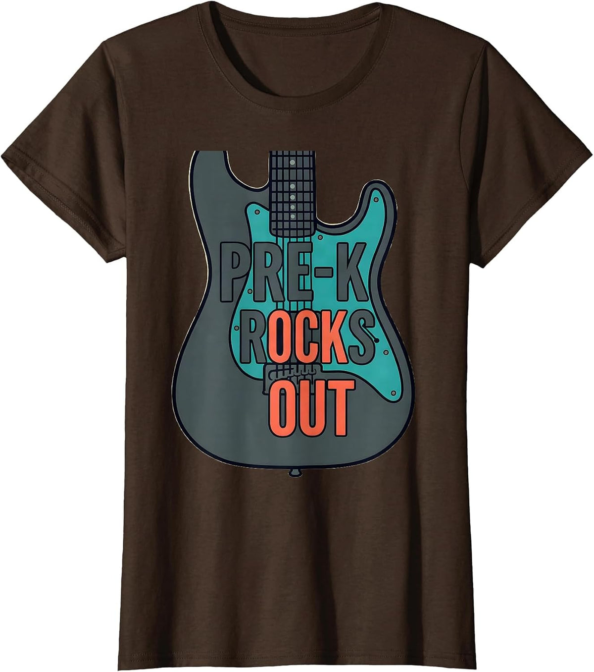 Women's Pre-K Rocks Out Playful Teacher Back to School Gift T-Shirt - Brown