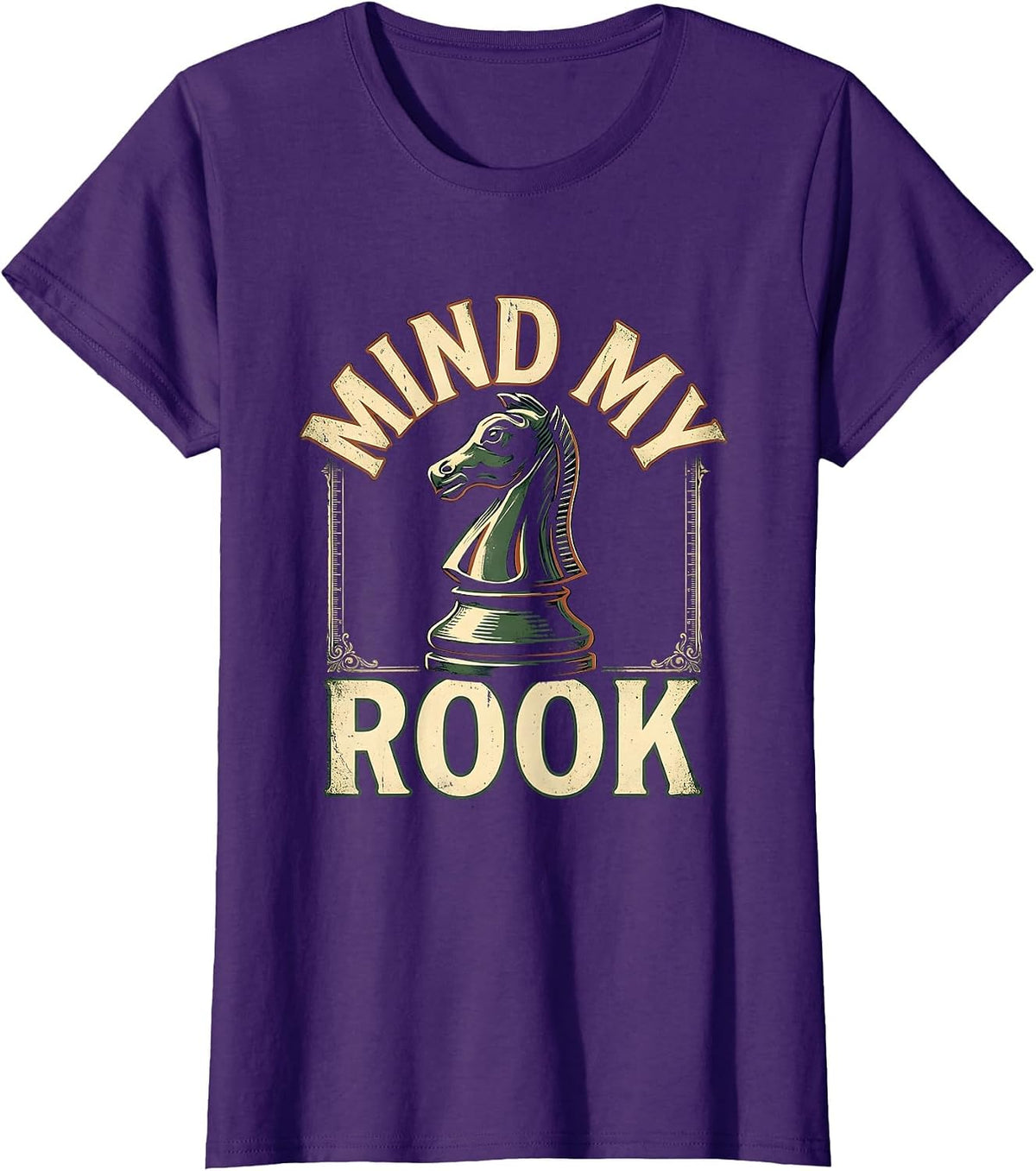 Women's Mind My Rook Vintage Chess Player Humor Gift for Chess T-Shirt - Purple