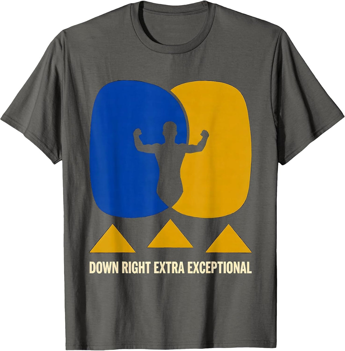 Down Right Extra Exceptional Heartfelt Down Syndrome T-Shirt - Asphalt Grey