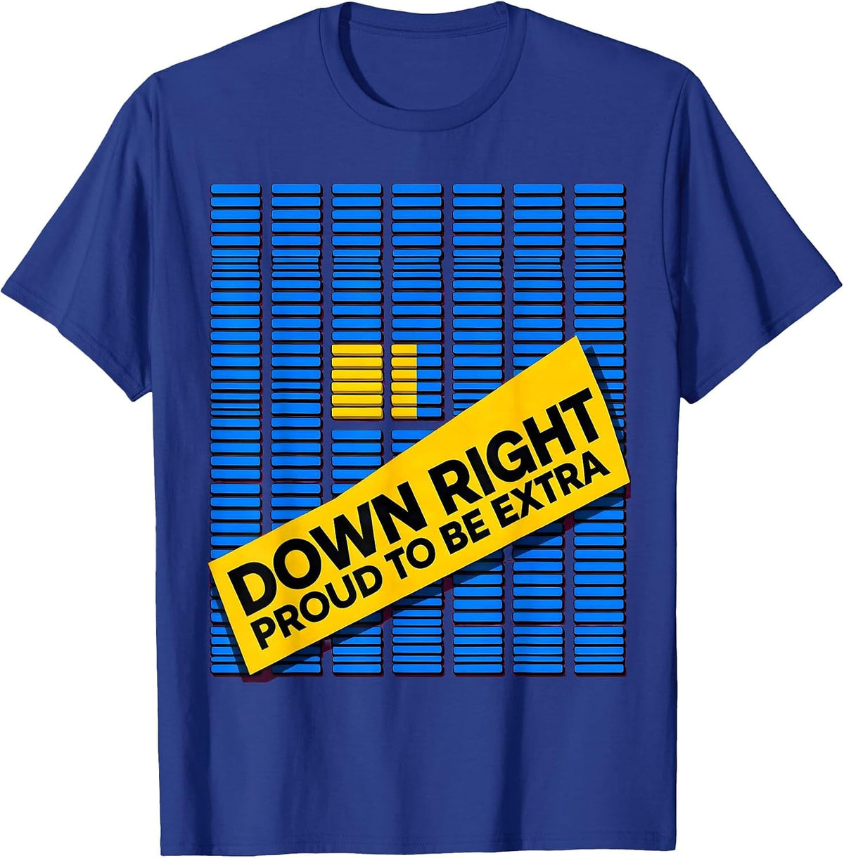 Men's Down Right Proud To Be Extra Heartfelt Down Syndrome Family T-Shirt - Royal Blue