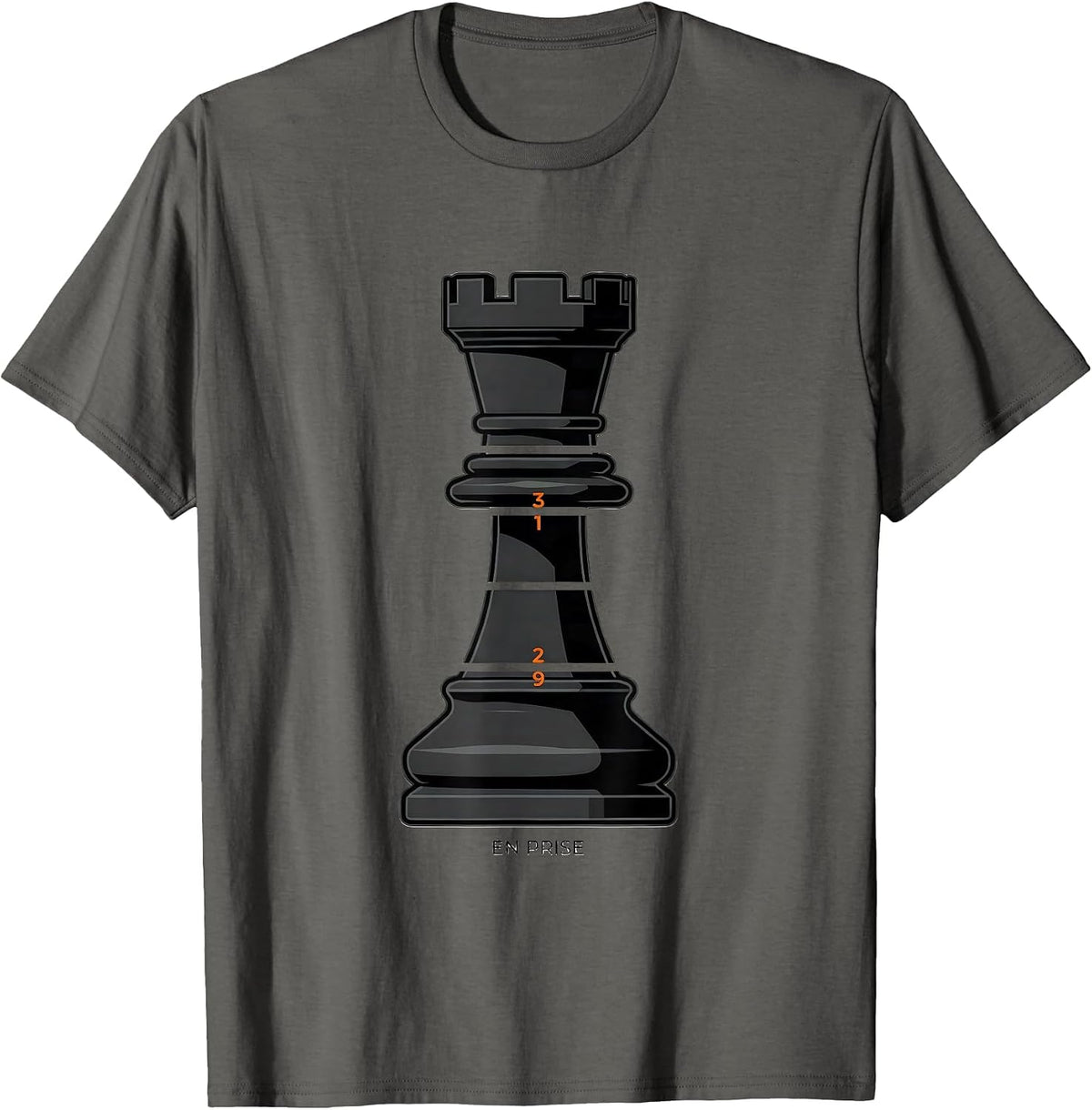 En Prise Exploded View Chess Lover Gift Board Game Humor T-Shirt - Asphalt Grey