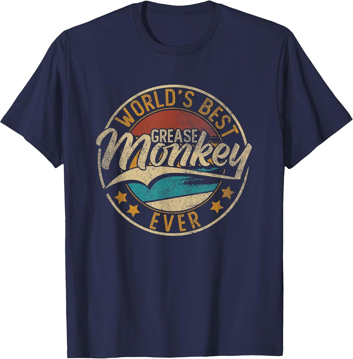 Worlds Best Grease Monkey | Mechanic T-Shirt - Navy Blue