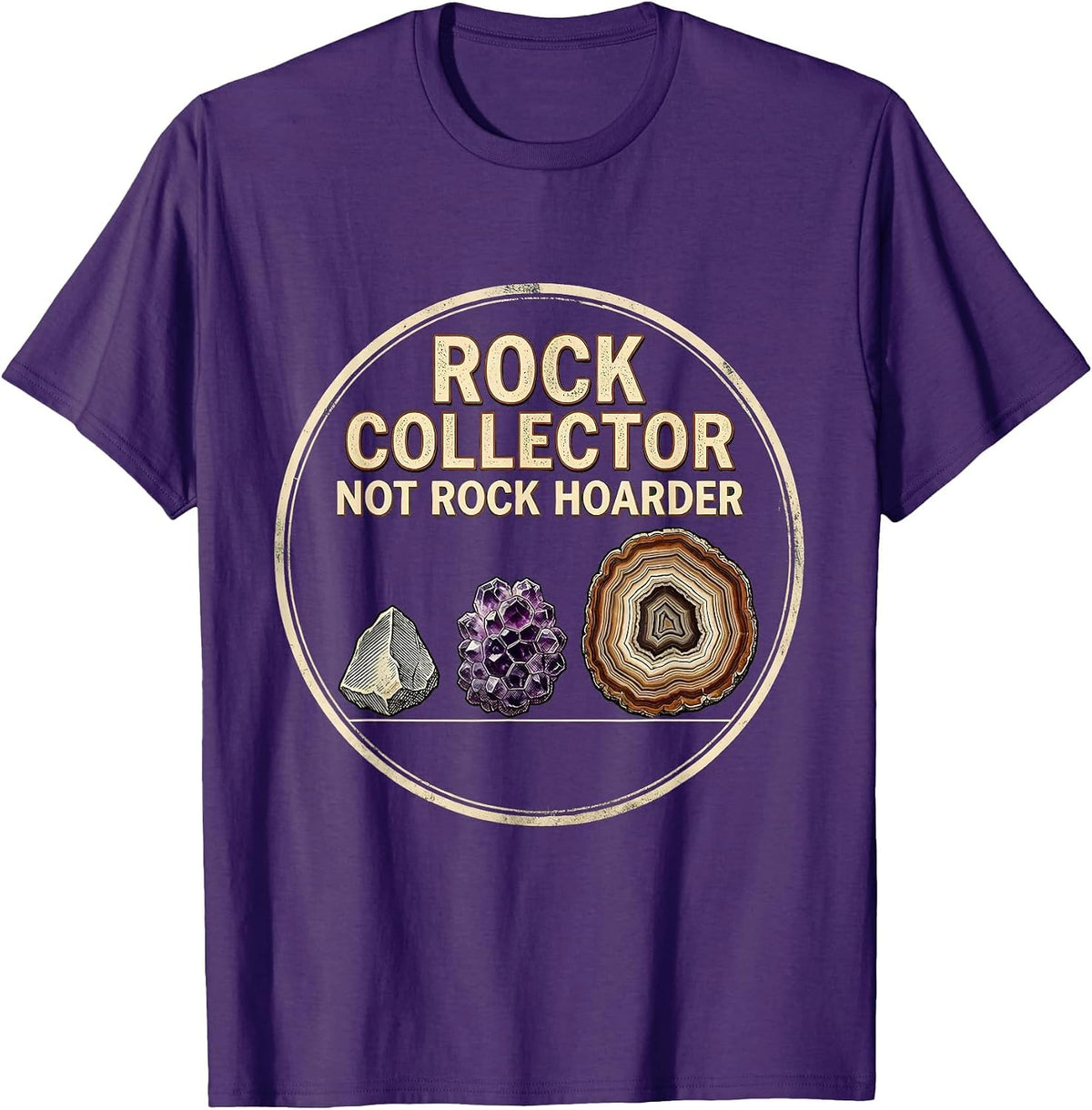 Rock Collector, Not Rock Hoarder Vintage Geology Enthusiast T-Shirt - Purple