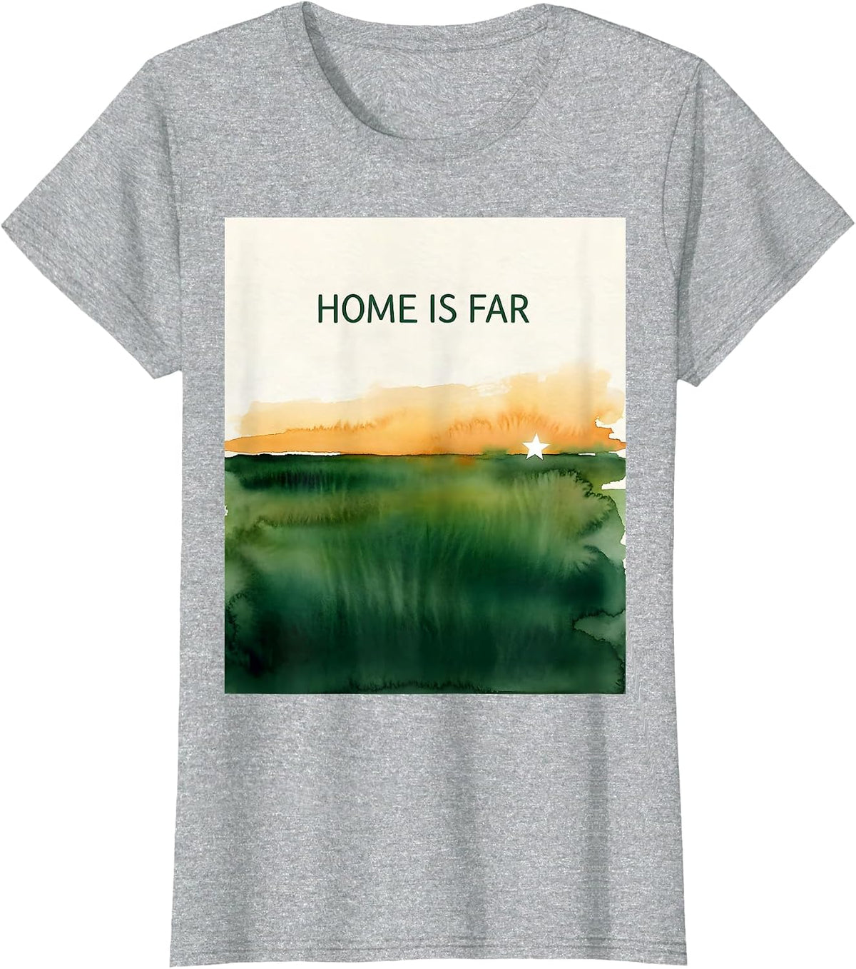 Home Is Far Watercolor Indian Pakistani Independence Day T-Shirt - Heather Grey