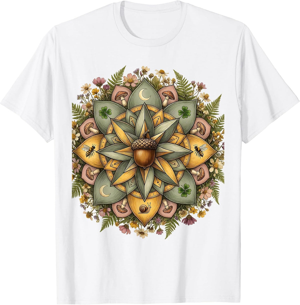 Men's 4th Grade Teacher Geometric Mandala Design T-Shirt - White