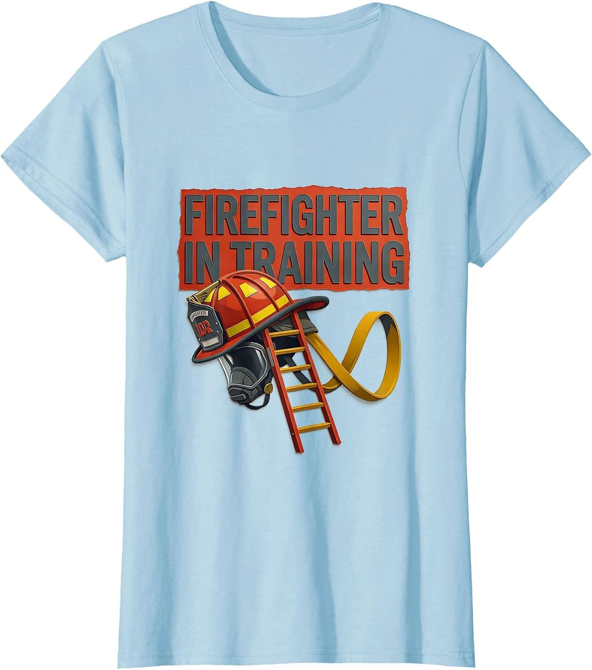 Women's Firefighter In Training Midcentury Modern Toddler Boy Gift T-Shirt - Baby Blue