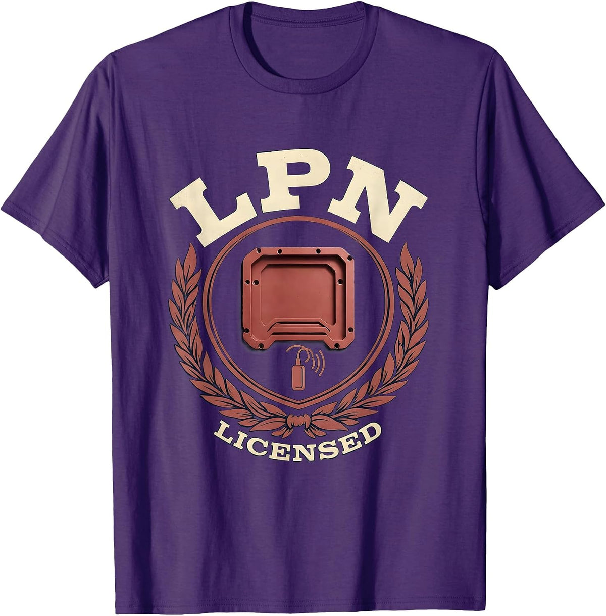 Men's LPN Funny Nurse Humor Appreciation Crew Gift T-Shirt - Purple