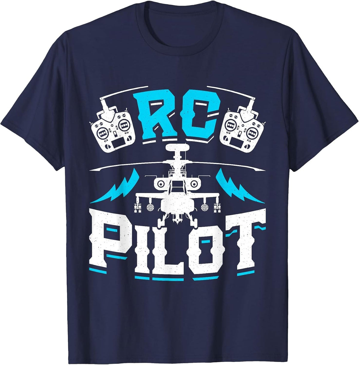 RC Pilot Model RC Helicopter RTF Helicopter Remote Control T-Shirt - Navy Blue
