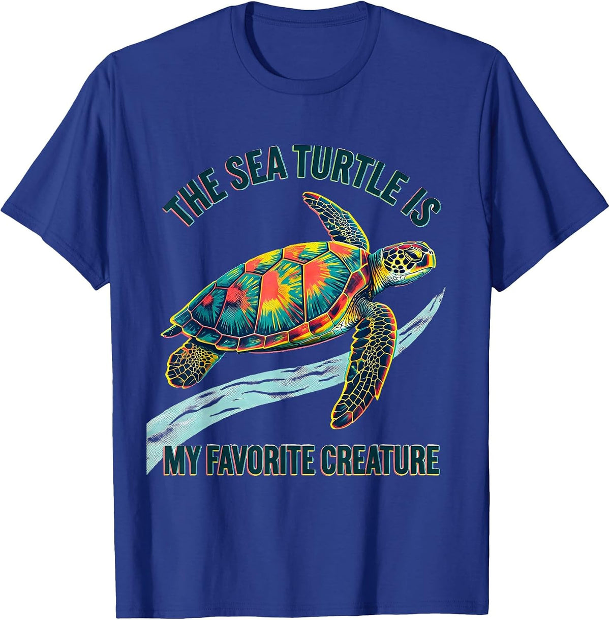 Men's The Sea Turtle Is My Favorite Creature Ocean Animal Lover T-Shirt - Royal Blue