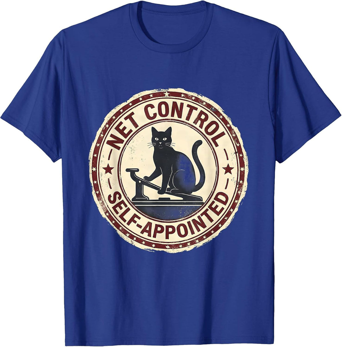 Net Control Self-Appointed Vintage Cat Lover Ham Radio T-Shirt - Royal Blue