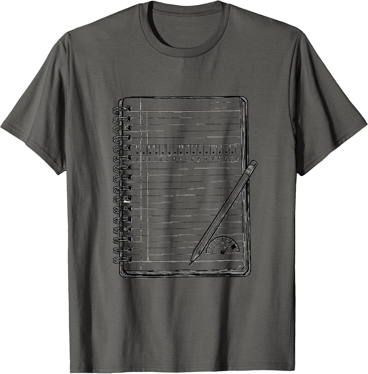 Men's Spiral Logbook Page Ham Radio Operator Hobbyist Humor T-Shirt - Asphalt Grey