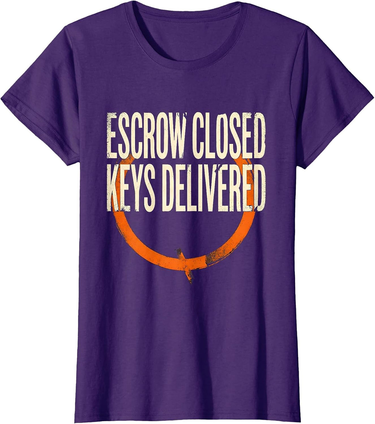 Women's Escrow Closed Keys Delivered Funny Realtor Real Estate Agent T-Shirt - Purple