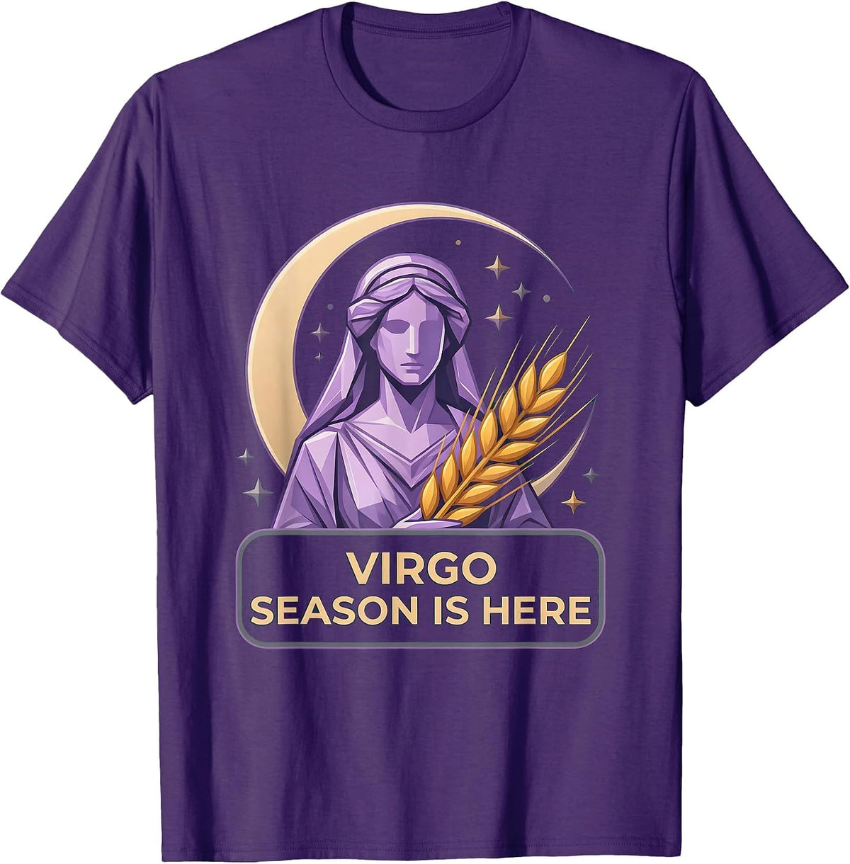 Virgo Season Is Here Zodiac Astrology Design T-Shirt - Purple
