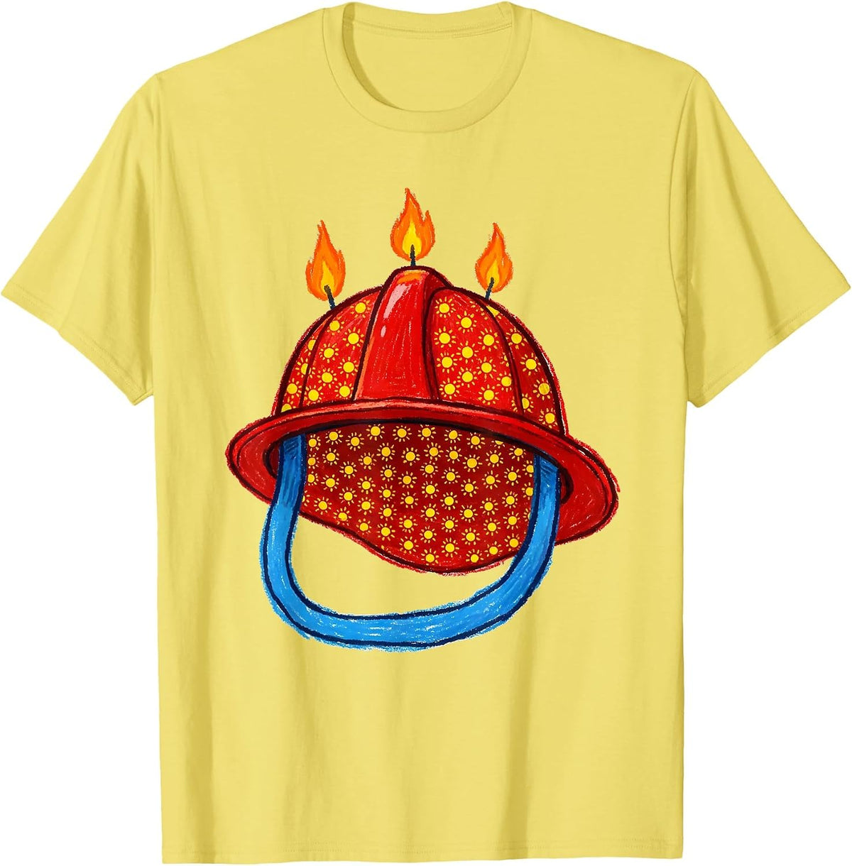 Men's Fire Helmet Kidcore Toddler Firefighter Birthday T-Shirt - Lemon Yellow
