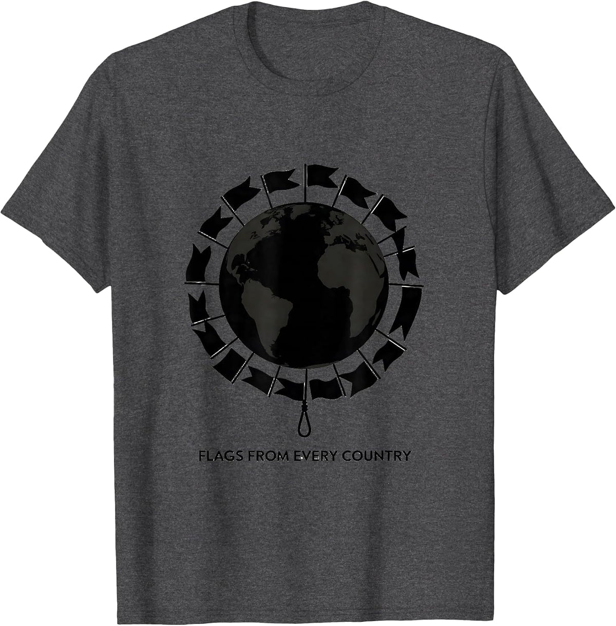 Flags From Every Country World Flags Global Unity Geography T-Shirt - Dark Heather Grey