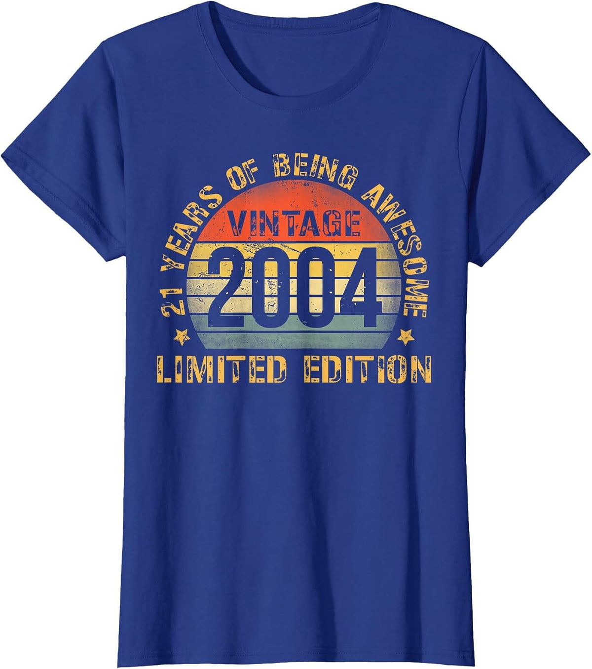 21 Year Old Bday Decorations Men Boy 21yr 2004 21st Birthday T-Shirt - Royal Blue