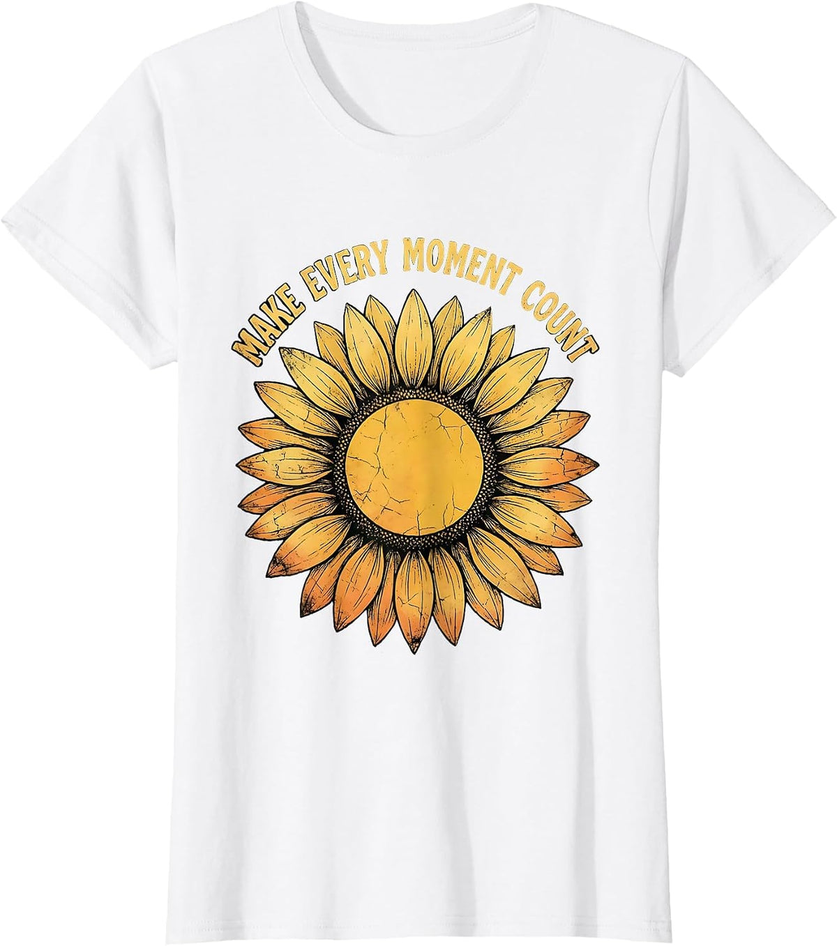 Make Every Moment Count Inspirational Design T-Shirt - White