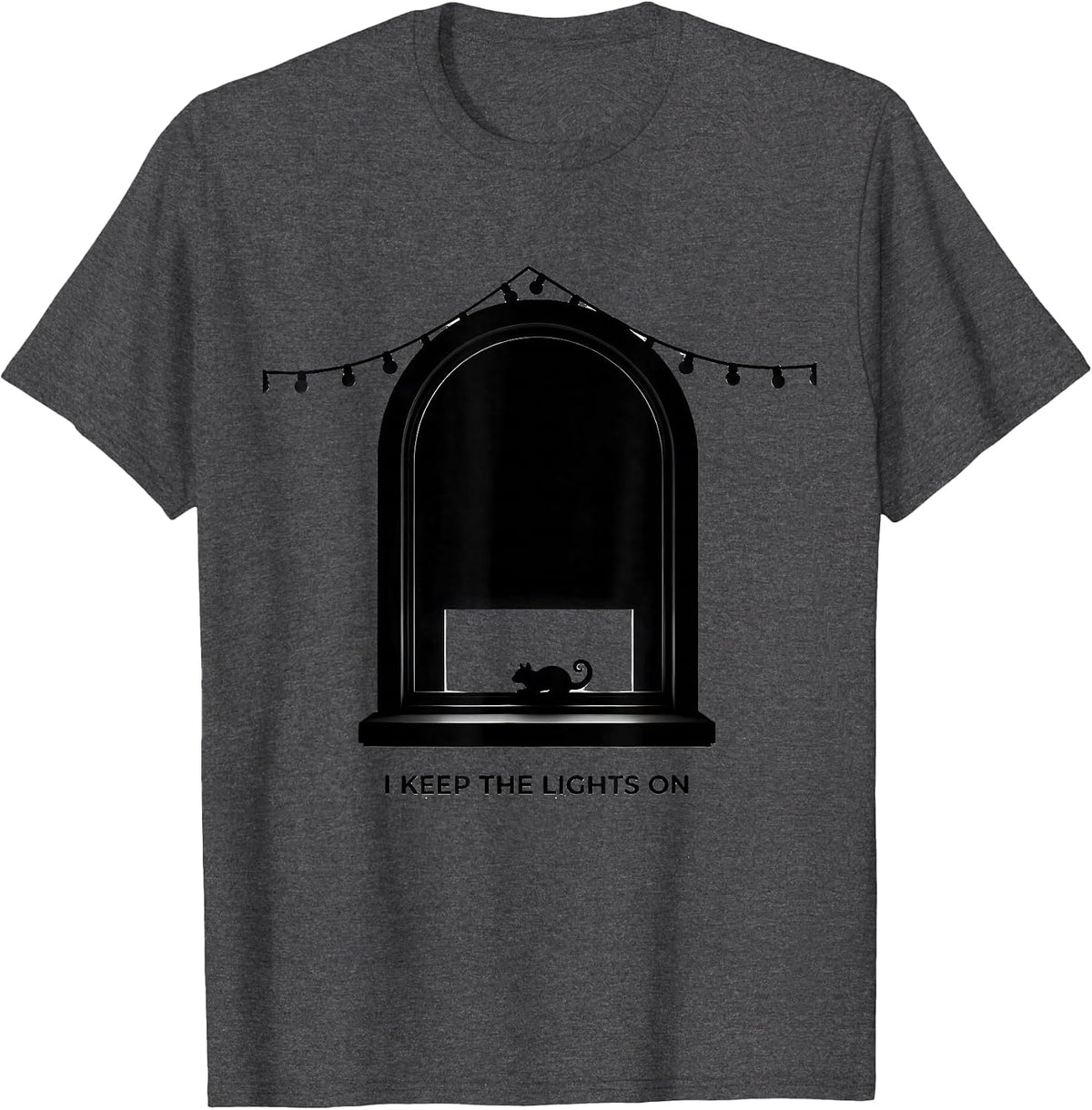 Men's I Keep The Lights On Funny Vet Tech Christmas Veterinary T-Shirt - Dark Heather Grey
