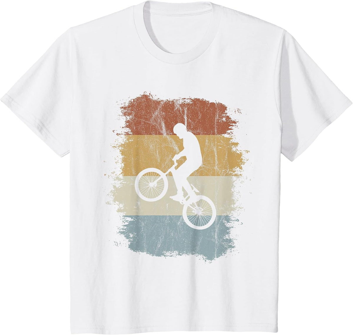 Rad Eighties Retro Bike Silhouette BMX Wheelie T-Shirt - White