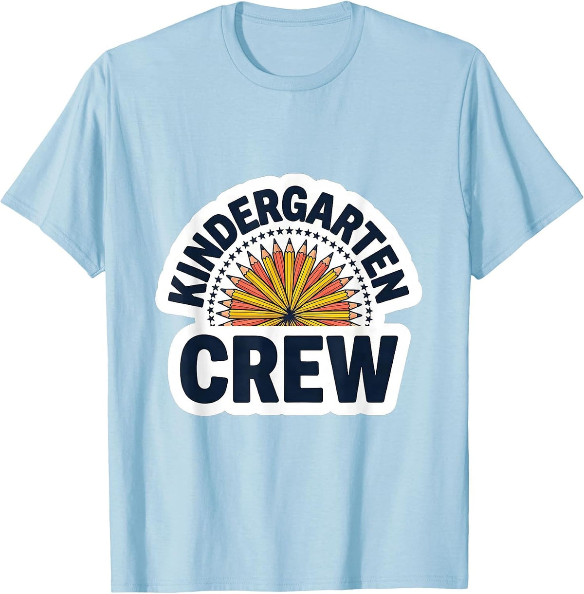 Men's Kindergarten Crew Cute Back to School Pencil Grade First Day T-Shirt - Baby Blue