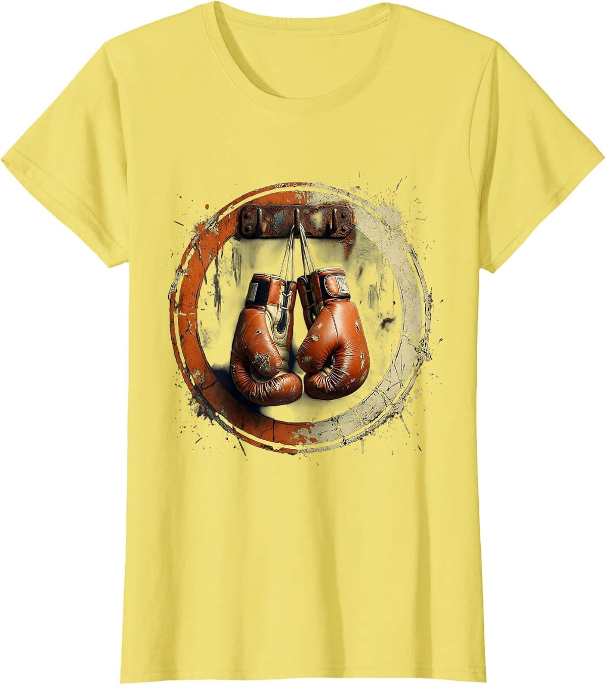 Neon Boxing Gloves Hanging From Hook T-Shirt - Lemon Yellow
