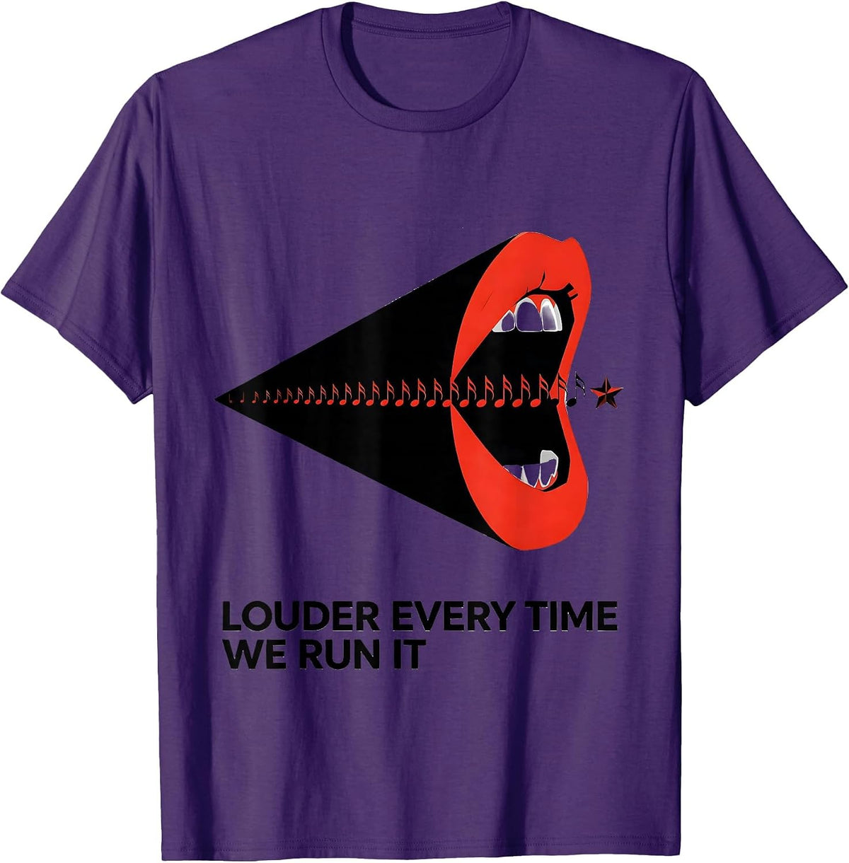 Louder Every Time We Run It Geometric Music Teacher T-Shirt - Purple