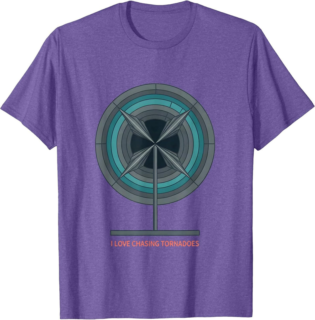 Men's I Love Chasing Tornadoes Flat Vector Meteorology Enthusiast T-Shirt - Purple Heather