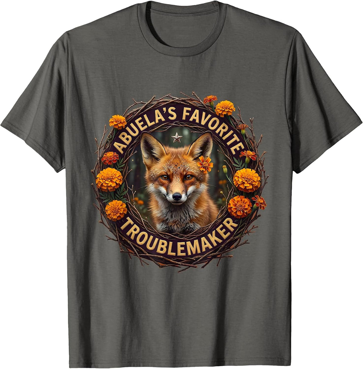 Abuela's Favorite Troublemaker Toddler Mexican T-Shirt - Asphalt Grey
