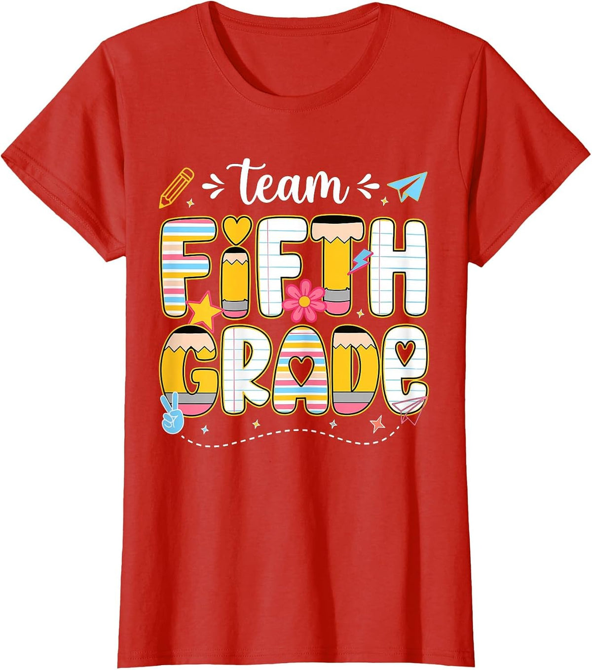 Welcome to 5th Grade Team Teacher First Day of 5th Grade T-Shirt - Red