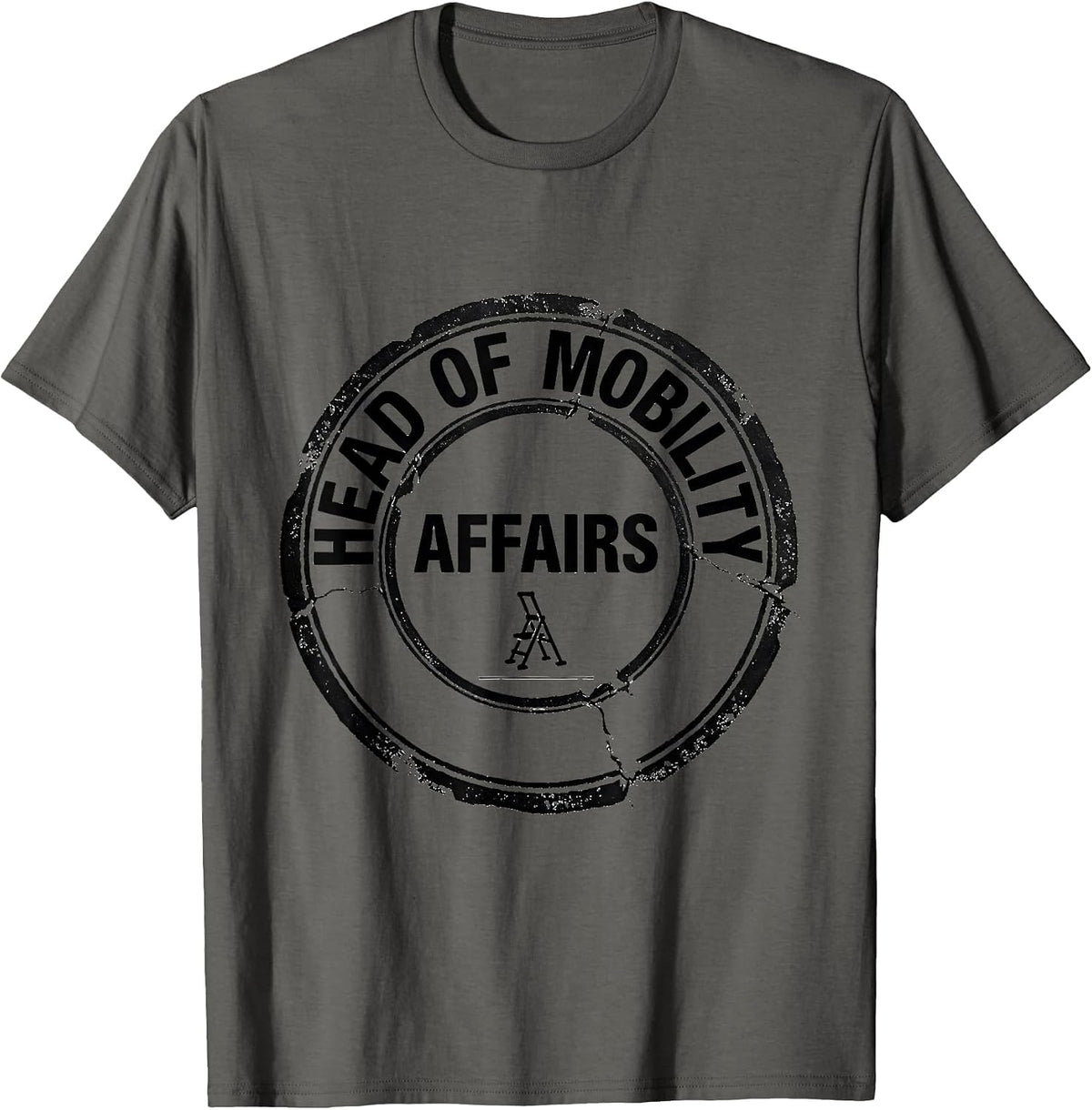 Men's Head Of Mobility Affairs Rubber Stamp Physical Therapist PT T-Shirt - Asphalt Grey
