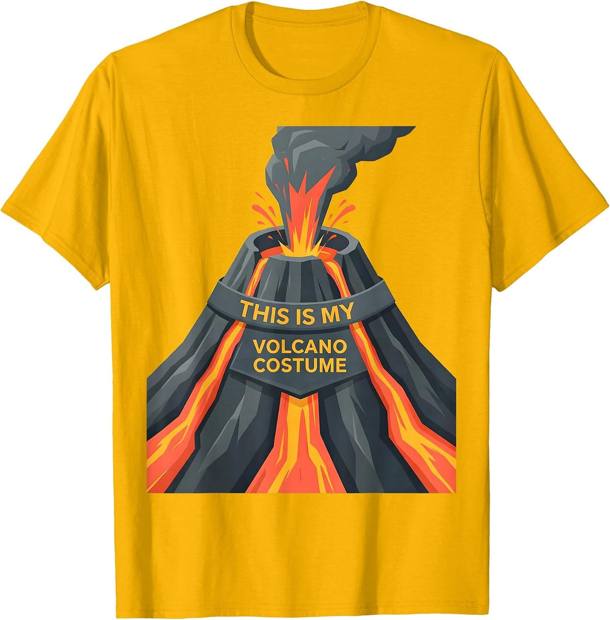 Men's This Is My Volcano Costume Funny Volcano Lover Halloween T-Shirt - Golden Yellow