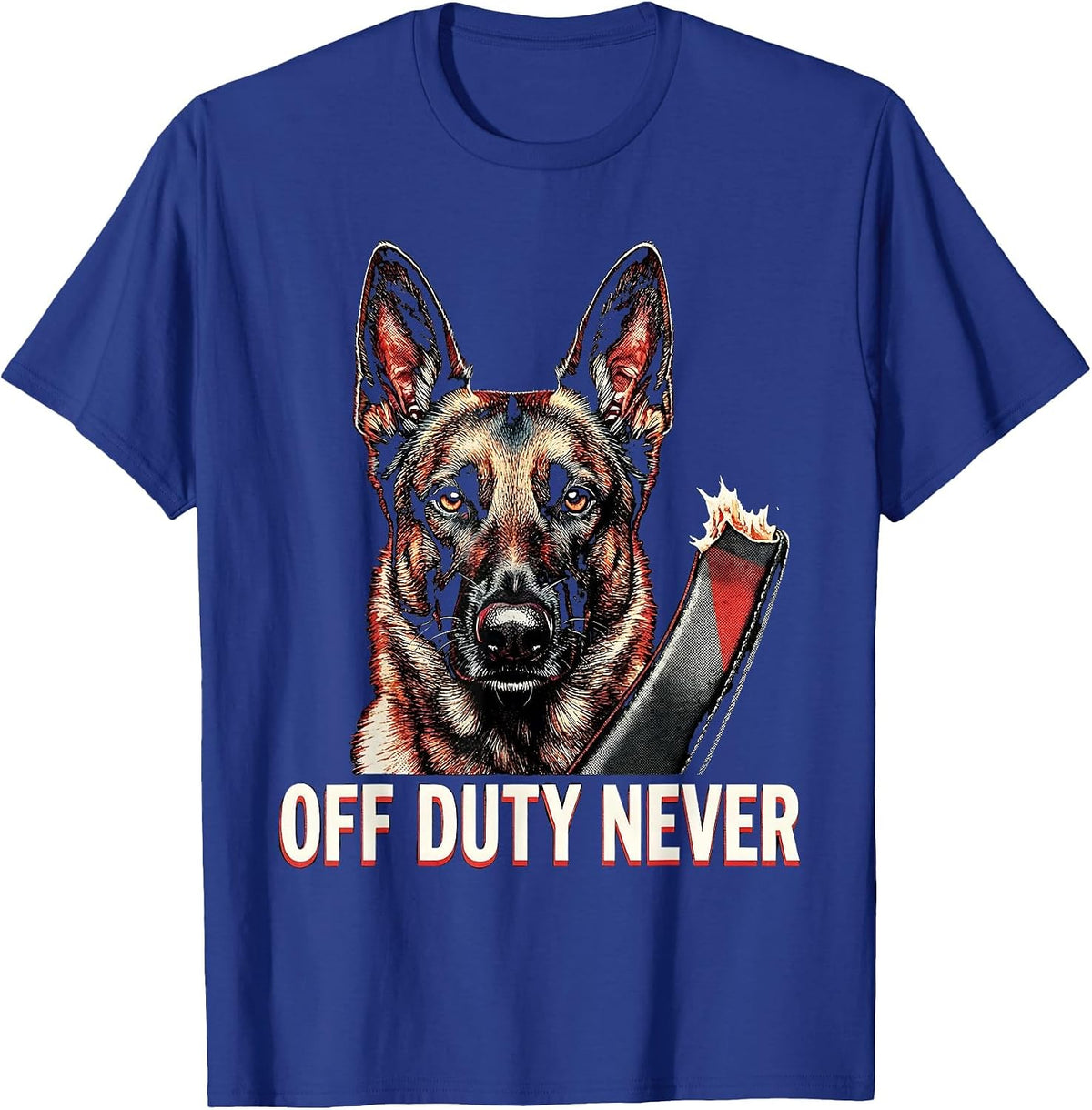 Off Duty Never Belgian Malinois Dog Owner Humor T-Shirt - Royal Blue
