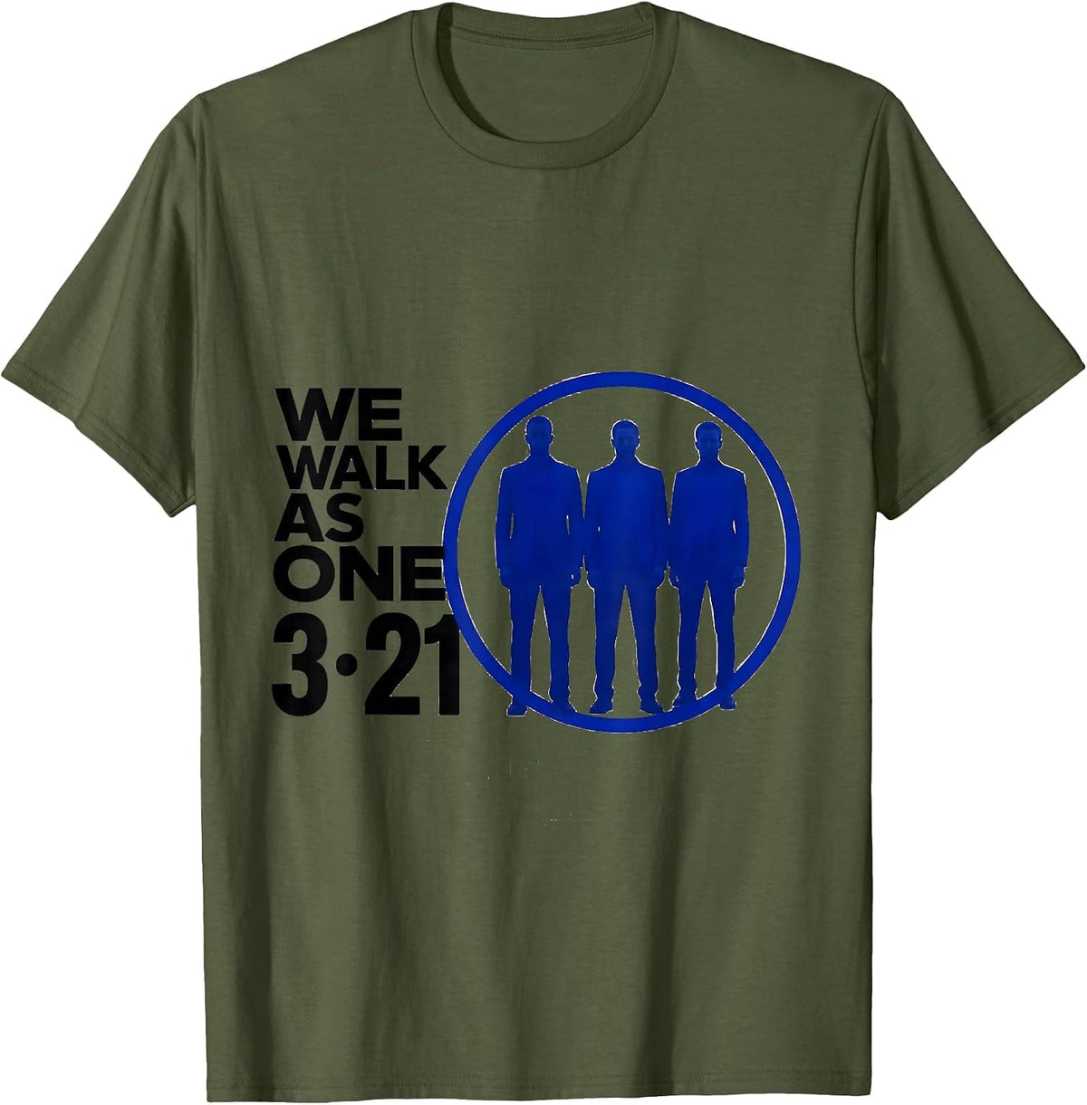 We Walk As One, 321 Down Syndrome Awareness Family Support T-Shirt - Olive Green