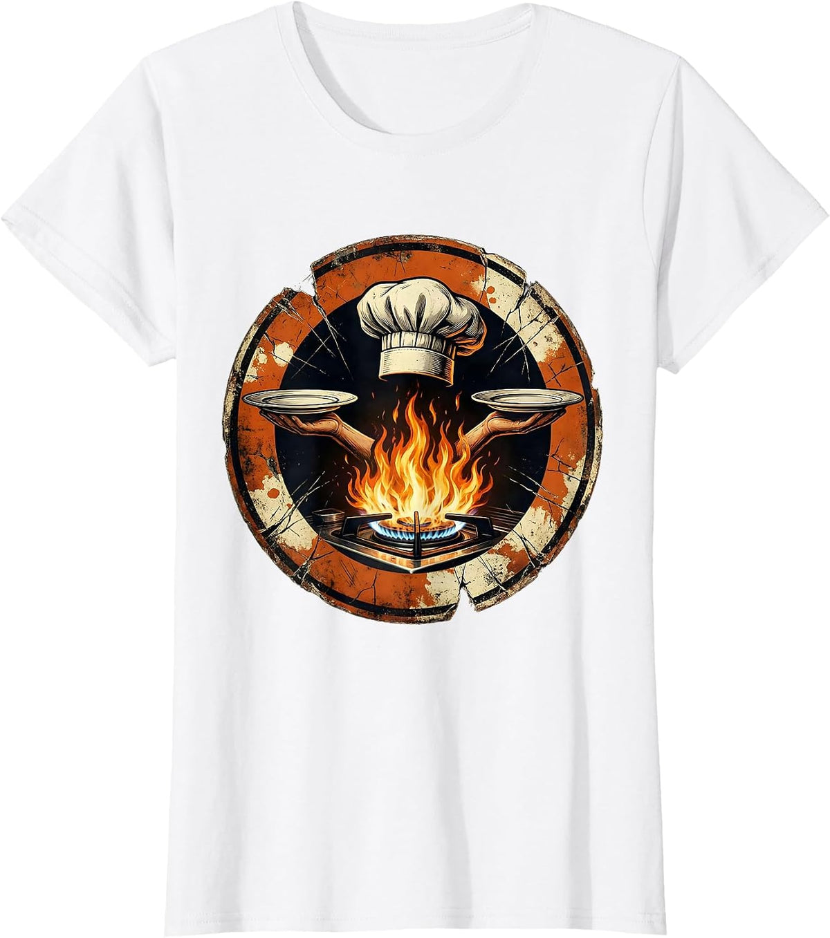 Chaos Coordinator Chef Spinning Plates Graphic T-Shirt - White