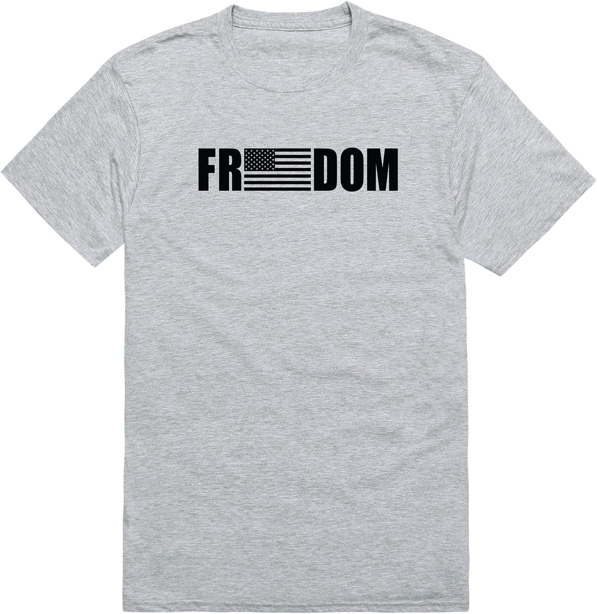 America Basic Tee, Freedom Flag - Heather Grey