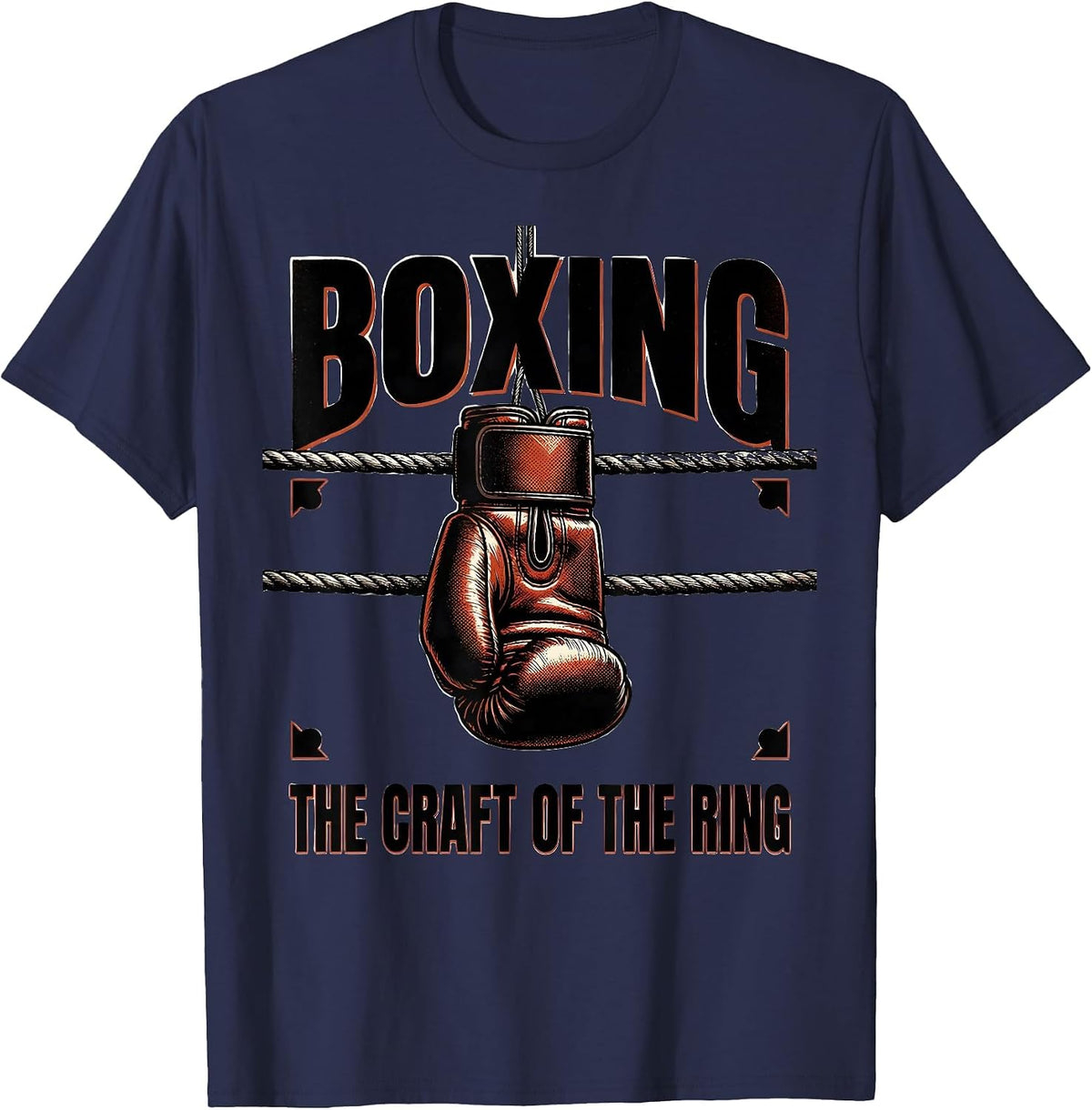 Boxing: The Craft of the Ring Gritty Fight Culture Gym T-Shirt - Navy Blue