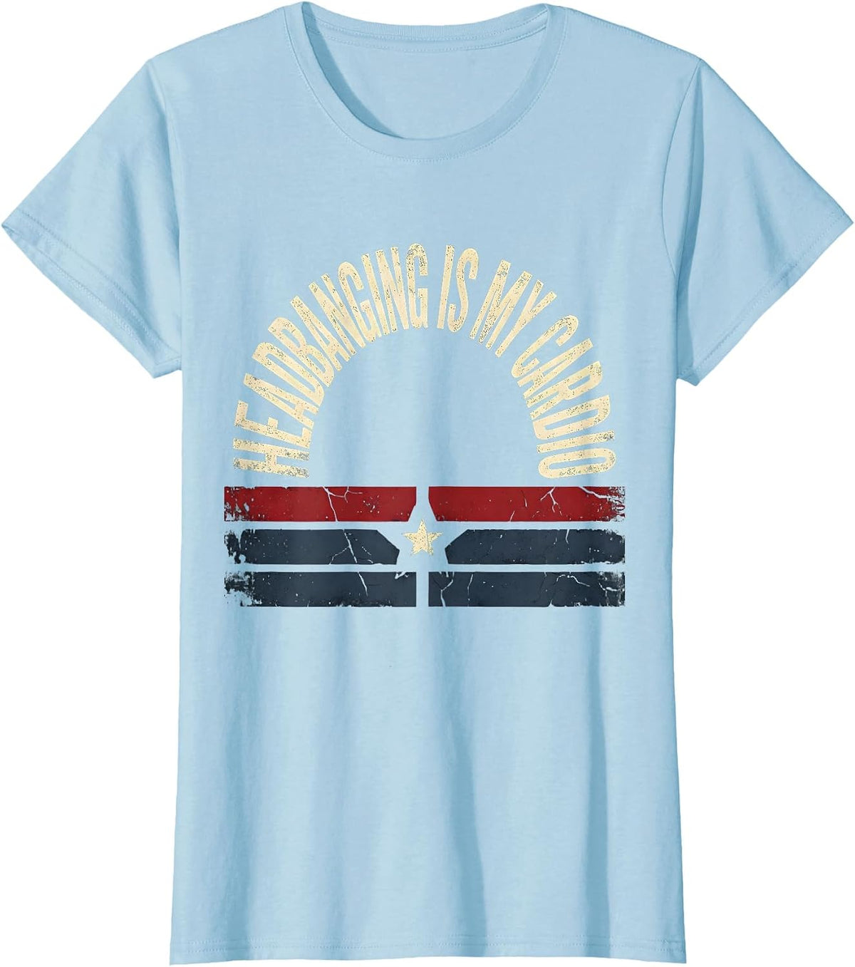 Headbanging Is My Cardio Rock Music Design T-Shirt - Baby Blue
