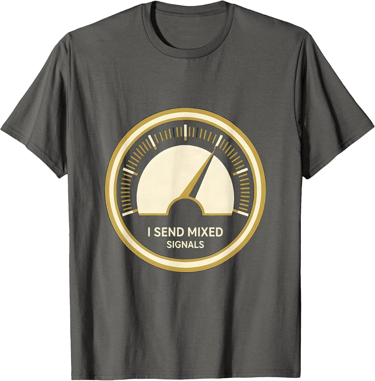 Men's I Send Mixed Signals Funny Ham Radio Operator Humor T-Shirt - Asphalt Grey